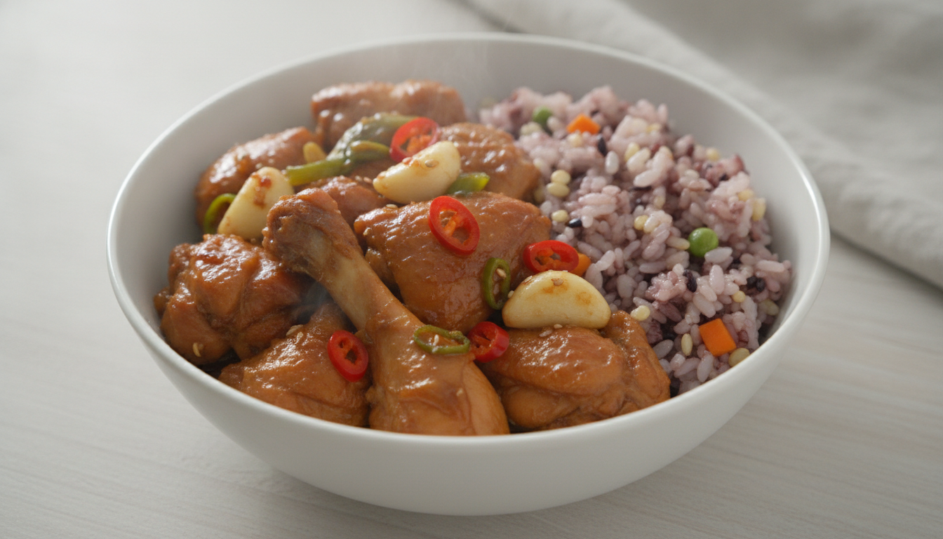 마늘찜닭영양밥