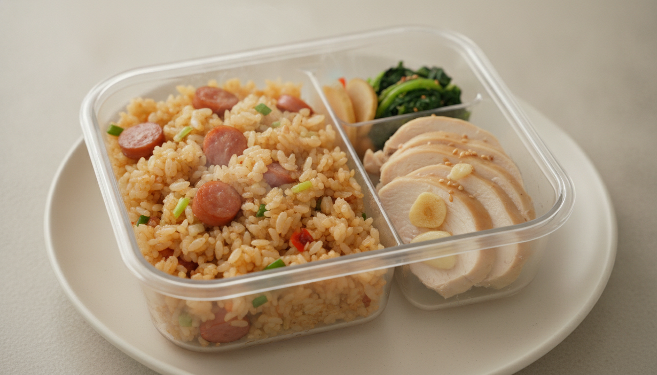 닭가슴살 도시락 (소시지볶음밥 훈제맛&스팀 마늘맛)