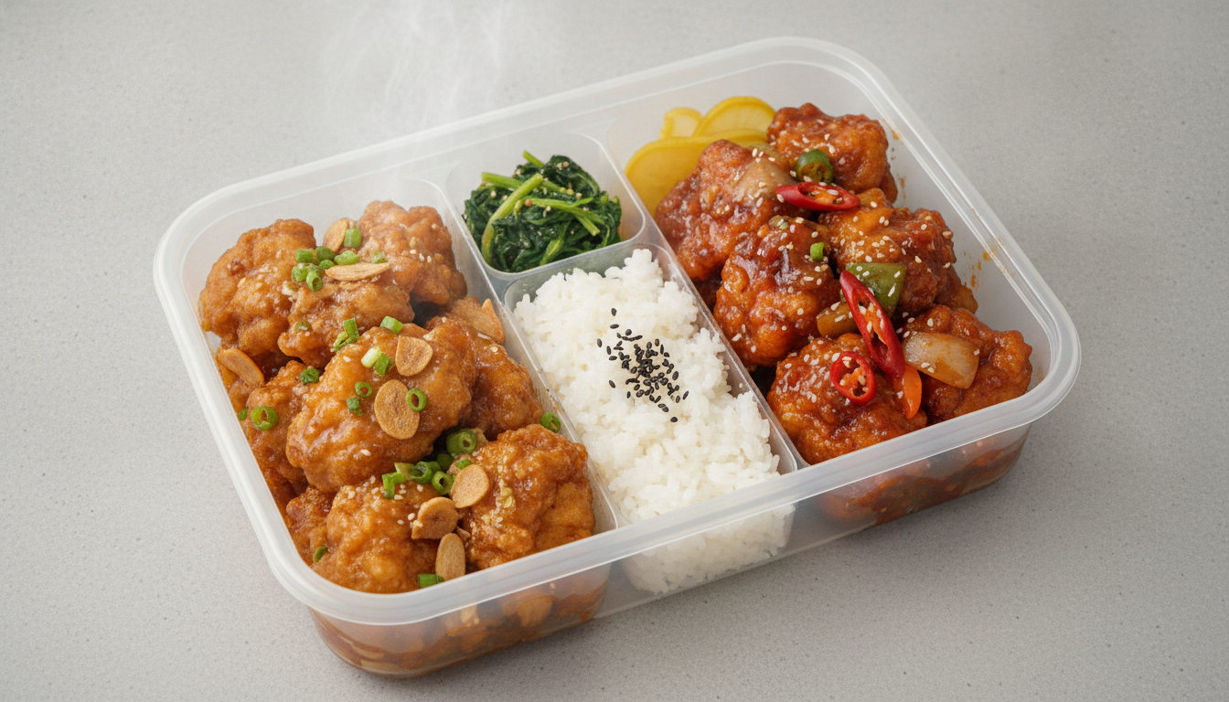 마늘치킨&깐풍치킨 도시락