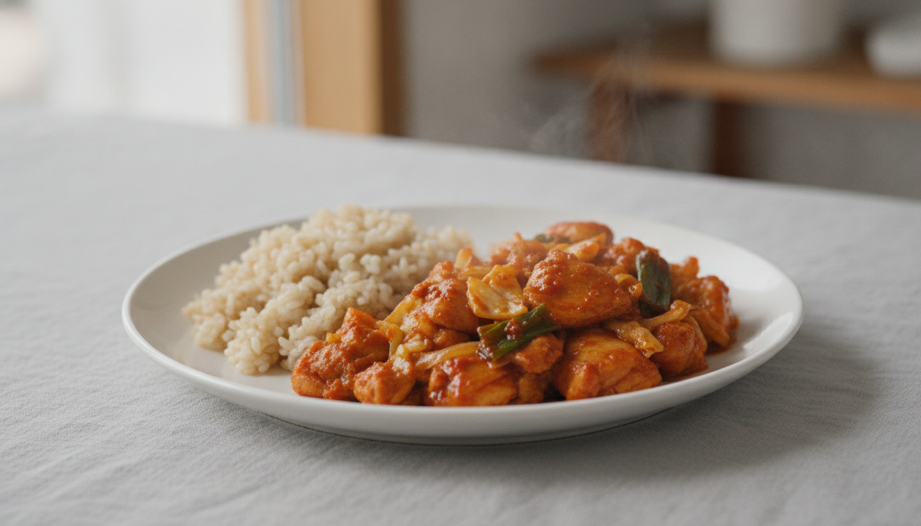 곤약현미밥과 닭갈비