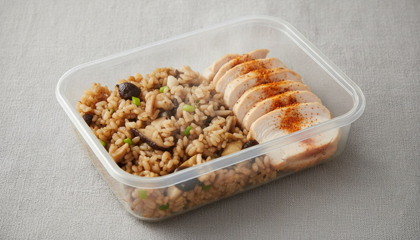 맛있닭 다이어트 도시락 양송이곤약볶음밥 & 스팀닭가슴살 고추맛