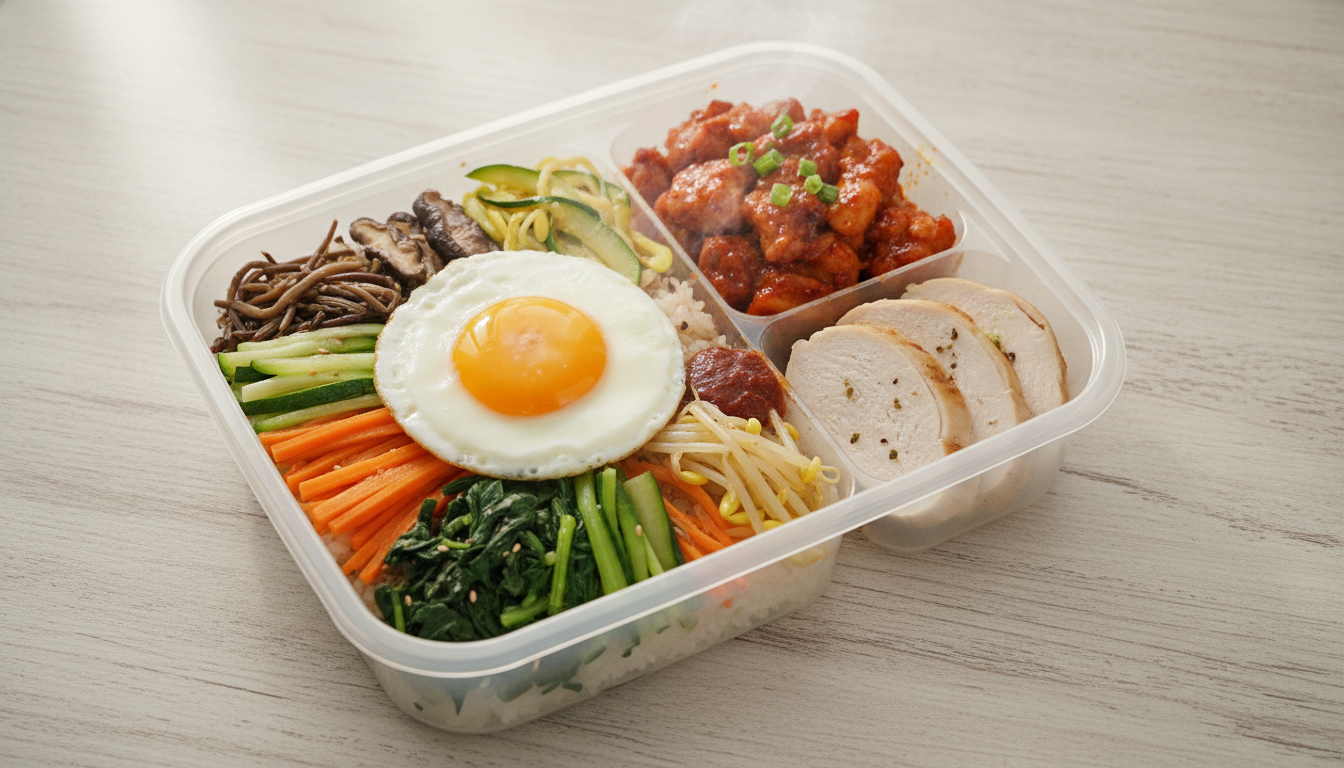 닭가슴살 도시락 전주식비빔밥 & 청송식매운닭불고기