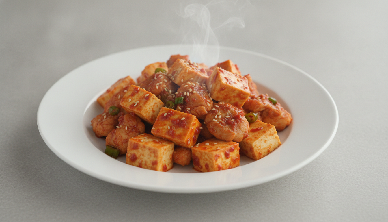 매콤한 닭가슴살 두부