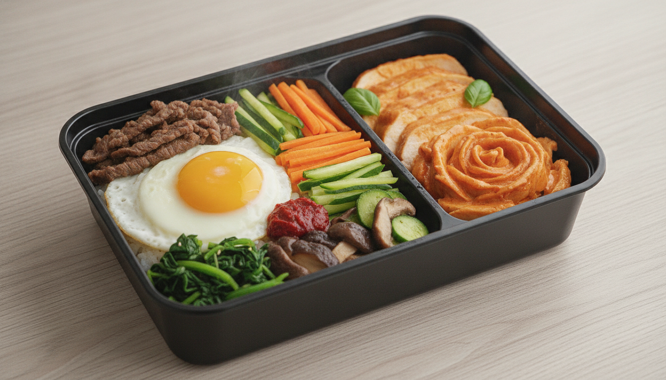 더담은 도시락 전주비빔밥&토마토로제 닭가슴살