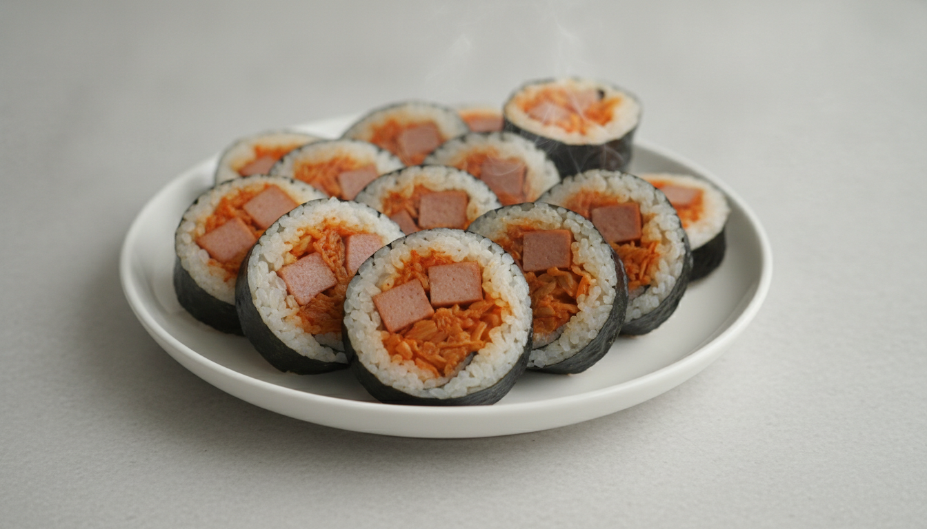 스팸 매일 함 볶음김치 김밥