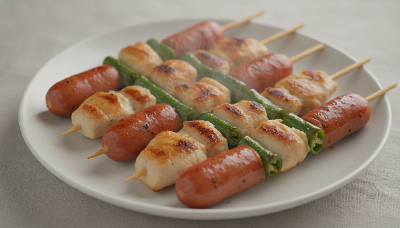 맛있는 닭가슴살 청양고추 소시지 꼬치