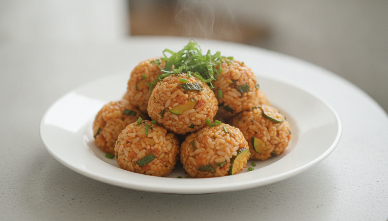 애호박토마토소스주먹밥