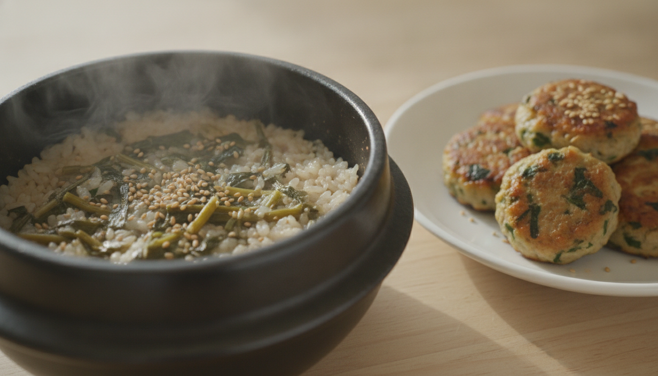 곤드레나물솥밥&깻잎동그랑땡