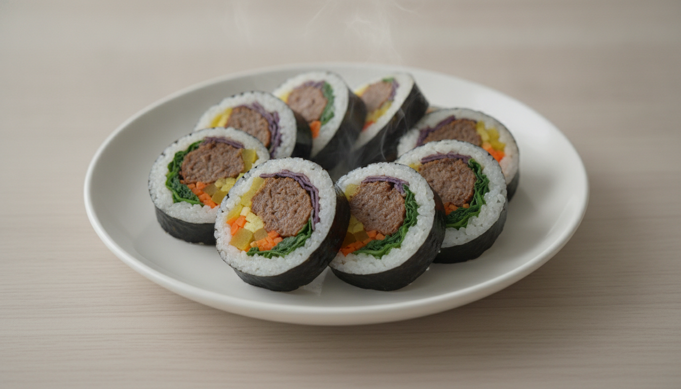 두껍다 떡갈비 김밥