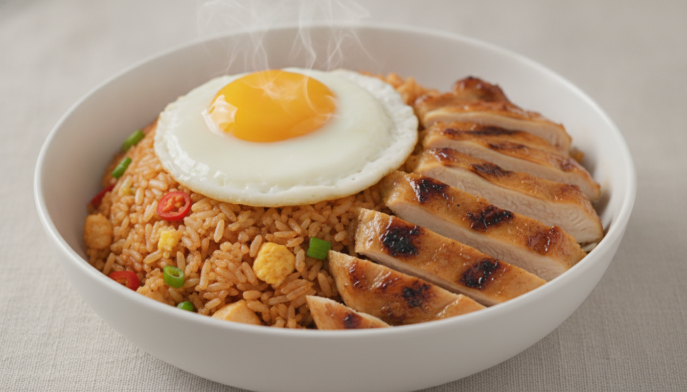 치킨 스테이크 나시고랭 덮밥